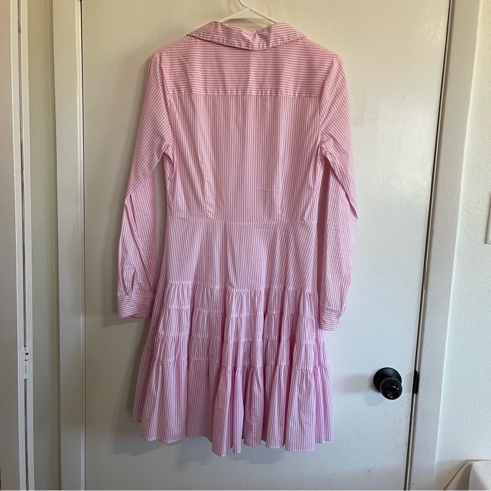 Gianni Bini Pink & White Striped Mini Shirt Dress - Picture 5 of 9